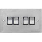 Elite Flat Plate Range Satin Chrome Switches & Sockets, T03 - 4 Gang Rocker Switch by Heritage Brass By M-Marcus