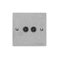 Elite Flat Plate Range Satin Chrome Switches & Sockets, T03 - 2 Gang TV Coaxial Socket by Heritage Brass By M-Marcus
