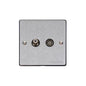 Elite Flat Plate Range Satin Chrome Switches & Sockets, T03 - TV/Satellite Socket by Heritage Brass By M-Marcus