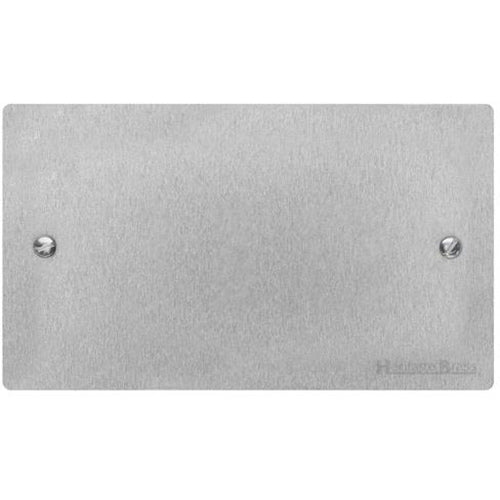 Elite Flat Plate Range Satin Chrome Switches & Sockets, T03 - Double Blank Plate by Heritage Brass By M-Marcus
