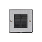 Elite Flat Plate Range Satin Chrome Switches & Sockets, T03 - 2 Gang Master Line Socket by Heritage Brass By M-Marcus