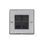 Elite Flat Plate Range Satin Chrome Switches & Sockets, T03 - 2 Gang RJ45 by Heritage Brass By M-Marcus