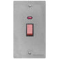 Elite Flat Plate Range Satin Chrome Switches & Sockets, T03 - 45A DP Cooker Switch with Neon (tall plate) by Heritage Brass By M-Marcus