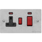 Elite Flat Plate Range Satin Chrome Switches & Sockets, T03 - 45A Cooker Unit + 13A Socket by Heritage Brass By M-Marcus