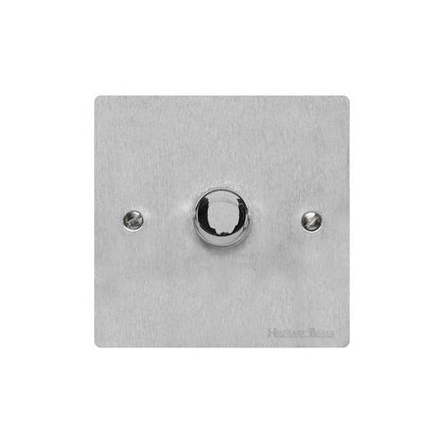 Elite Flat Plate Range Satin Chrome Switches & Sockets, T03 - 1G Multi Location Secondary Dimmer by Heritage Brass By M-Marcus