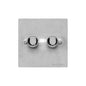 Elite Flat Plate Range Satin Chrome Switches & Sockets, T03 - 2 Gang Dimmer 250 watts (Compatible with halogen/ incandescent bulbs) by Heritage Brass By M-Marcus