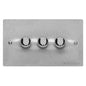 Elite Flat Plate Range Satin Chrome Switches & Sockets, T03 - 3G Multi Location Secondary Dimmer by Heritage Brass By M-Marcus