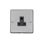 Elite Flat Plate Range Satin Chrome Switches & Sockets, T03 - 5 Amp 3 Round Pin Socket by Heritage Brass By M-Marcus