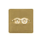 Elite Flat Plate Range Satin Brass Switches & Sockets, T04 - 2 Gang Toggle Switch by Heritage Brass By M-Marcus