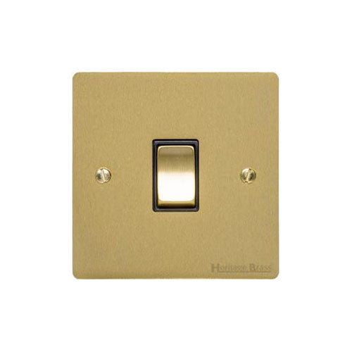 Elite Flat Plate Range Satin Brass Switches & Sockets, T04 - 20A Double Pole Switch by Heritage Brass By M-Marcus