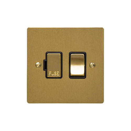 Elite Flat Plate Range Satin Brass Switches & Sockets, T04 - Switched Spur (13 Amp) by Heritage Brass By M-Marcus