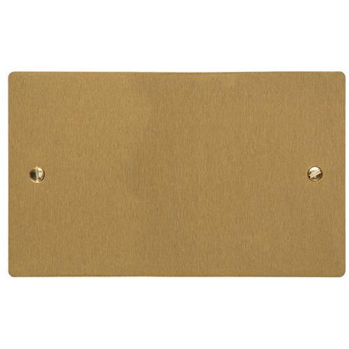 Elite Flat Plate Range Satin Brass Switches & Sockets, T04 - Double Blank Plate by Heritage Brass By M-Marcus