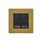 Elite Flat Plate Range Satin Brass Switches & Sockets, T04 - 2 Gang Secondary Line Socket by Heritage Brass By M-Marcus