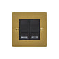 Elite Flat Plate Range Satin Brass Switches & Sockets, T04 - 2 Gang Master Line Socket by Heritage Brass By M-Marcus