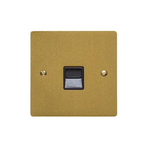 Elite Flat Plate Range Satin Brass Switches & Sockets, T04 - 1 Gang Secondary Line Socket by Heritage Brass By M-Marcus