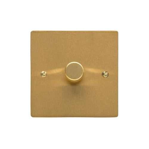 Elite Flat Plate Range Satin Brass Switches & Sockets, T04 - 1G Multi Location Primary Dimmer by Heritage Brass By M-Marcus