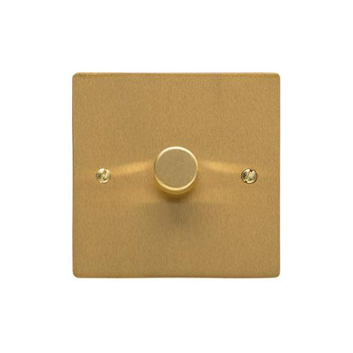 Elite Flat Plate Range Satin Brass Switches & Sockets, T04 - 1 Gang Dimmer 400 watts (Compatible with halogen/ incandescent bulbs) by Heritage Brass By M-Marcus