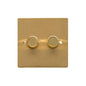 Elite Flat Plate Range Satin Brass Switches & Sockets, T04 - 2G Multi Location Secondary Dimmer by Heritage Brass By M-Marcus