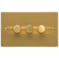 Elite Flat Plate Range Satin Brass Switches & Sockets, T04 - 3G Multi Location Secondary Dimmer by Heritage Brass By M-Marcus
