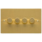 Elite Flat Plate Range Satin Brass Switches & Sockets, T04 - 4G Multi Location Secondary Dimmer by Heritage Brass By M-Marcus