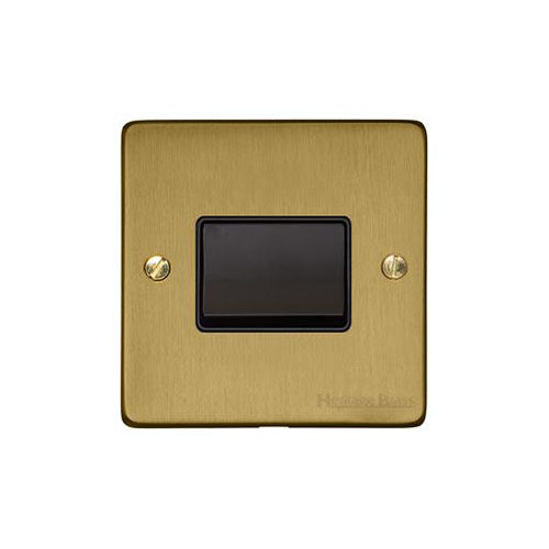 Elite Flat Plate Range Satin Brass Switches & Sockets, T04 - 6A Triple Pole Fan Isolator Switch by Heritage Brass By M-Marcus