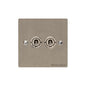 Elite Flat Plate Range Satin Nickel Switches & Sockets, T05 - 2 Gang Toggle Switch by Heritage Brass By M-Marcus