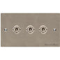 Elite Flat Plate Range Satin Nickel Switches & Sockets, T05 - 3 Gang Toggle Switch by Heritage Brass By M-Marcus