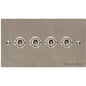 Elite Flat Plate Range Satin Nickel Switches & Sockets, T05 - 4 Gang Toggle Switch by Heritage Brass By M-Marcus