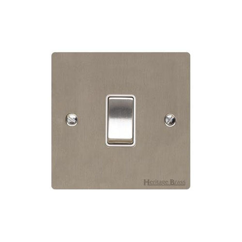 Elite Flat Plate Range Satin Nickel Switches & Sockets, T05 - 20A Double Pole Switch by Heritage Brass By M-Marcus