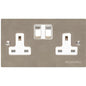 Elite Flat Plate Range Satin Nickel Switches & Sockets, T05 - Double Socket (13 Amp) by Heritage Brass By M-Marcus