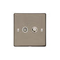 Elite Flat Plate Range Satin Nickel Switches & Sockets, T05 - TV/Satellite Socket by Heritage Brass By M-Marcus