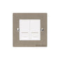 Elite Flat Plate Range Satin Nickel Switches & Sockets, T05 - 2 Gang Master Line Socket by Heritage Brass By M-Marcus