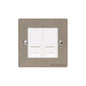 Elite Flat Plate Range Satin Nickel Switches & Sockets, T05 - 2 Gang RJ45 by Heritage Brass By M-Marcus