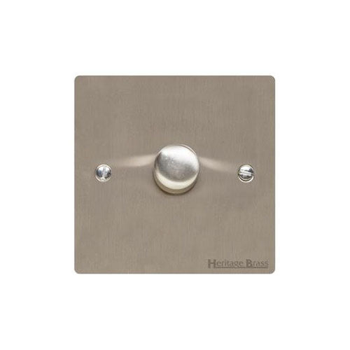 Elite Flat Plate Range Satin Nickel Switches & Sockets, T05 - 1 Gang Dimmer 400 watts (Compatible with halogen/ incandescent bulbs) by Heritage Brass By M-Marcus