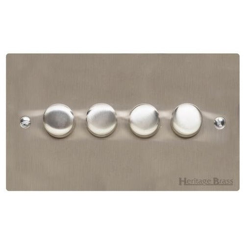 Elite Flat Plate Range Satin Nickel Switches & Sockets, T05 - 4G Multi Location Secondary Dimmer by Heritage Brass By M-Marcus