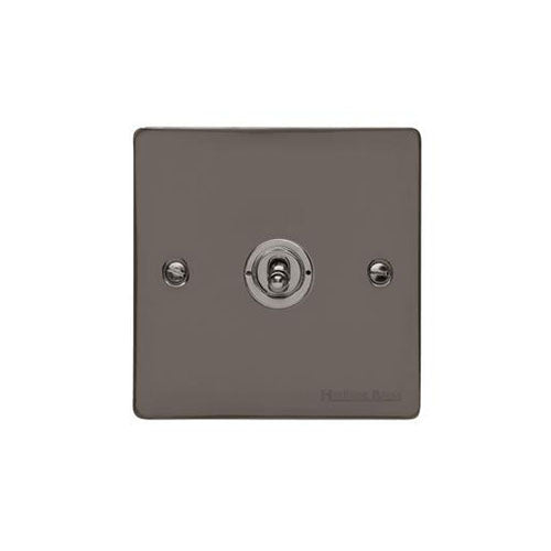 Elite Flat Plate Range Polished Black Nickel Switches & Sockets, T06 - 1 Gang Intermediate Toggle Switch by Heritage Brass By M-Marcus