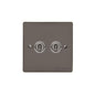 Elite Flat Plate Range Polished Black Nickel Switches & Sockets, T06 - 2 Gang Toggle Switch by Heritage Brass By M-Marcus