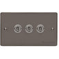 Elite Flat Plate Range Polished Black Nickel Switches & Sockets, T06 - 3 Gang Toggle Switch by Heritage Brass By M-Marcus