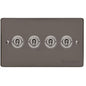 Elite Flat Plate Range Polished Black Nickel Switches & Sockets, T06 - 4 Gang Toggle Switch by Heritage Brass By M-Marcus