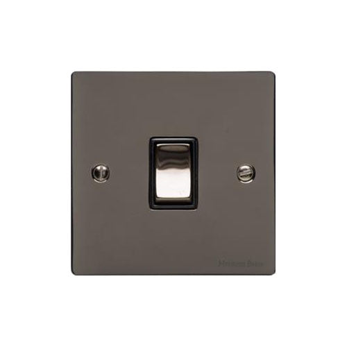 Elite Flat Plate Range Polished Black Nickel Switches & Sockets, T06 - 20A Double Pole Switch by Heritage Brass By M-Marcus