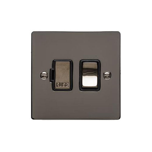 Elite Flat Plate Range Polished Black Nickel Switches & Sockets, T06 - Switched Spur (13 Amp) by Heritage Brass By M-Marcus