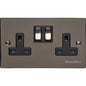Elite Flat Plate Range Polished Black Nickel Switches & Sockets, T06 - Double Socket (13 Amp) by Heritage Brass By M-Marcus