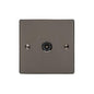Elite Flat Plate Range Polished Black Nickel Switches & Sockets, T06 - 1 Gang Isolated TV Coaxial Socket by Heritage Brass By M-Marcus