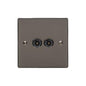 Elite Flat Plate Range Polished Black Nickel Switches & Sockets, T06 - TV/FM Diplexed Socket by Heritage Brass By M-Marcus