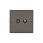Elite Flat Plate Range Polished Black Nickel Switches & Sockets, T06 - TV/Satellite Socket by Heritage Brass By M-Marcus