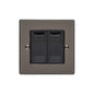 Elite Flat Plate Range Polished Black Nickel Switches & Sockets, T06 - 2 Gang CAT6 by Heritage Brass By M-Marcus