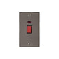 Elite Flat Plate Range Polished Black Nickel Switches & Sockets, T06 - 45A DP Cooker Switch with Neon (tall plate) by Heritage Brass By M-Marcus