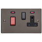 Elite Flat Plate Range Polished Black Nickel Switches & Sockets, T06 - 45A Cooker Unit + 13A Socket by Heritage Brass By M-Marcus