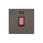 Elite Flat Plate Range Polished Black Nickel Switches & Sockets, T06 - 45A DP Cooker Switch with Neon (single plate) by Heritage Brass By M-Marcus