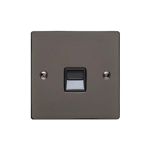 Elite Flat Plate Range Polished Black Nickel Switches & Sockets, T06 - 1 Gang Secondary Line Socket by Heritage Brass By M-Marcus
